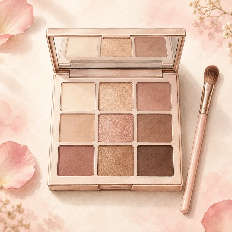 Ilustração de uma paleta de sombras